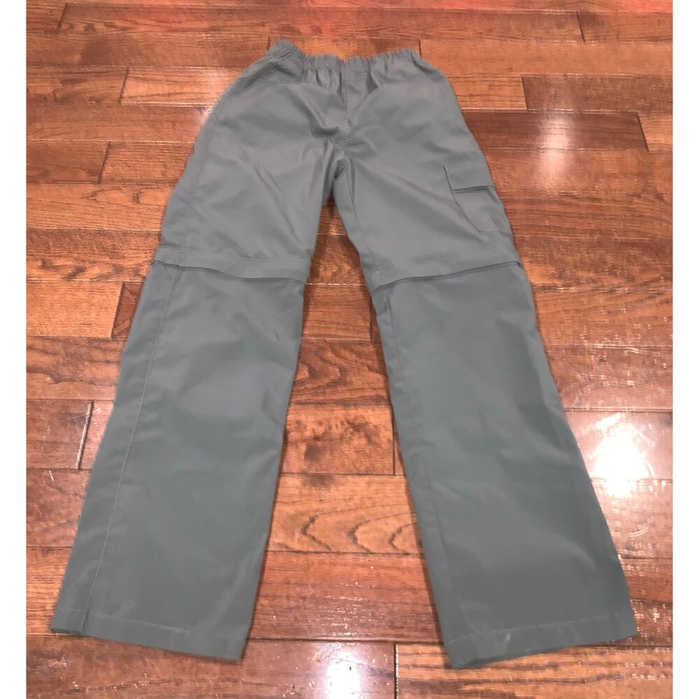 Grandwish Kids Size 12 Convertible Cargo Pants Olive Zip Off Hiking Youth